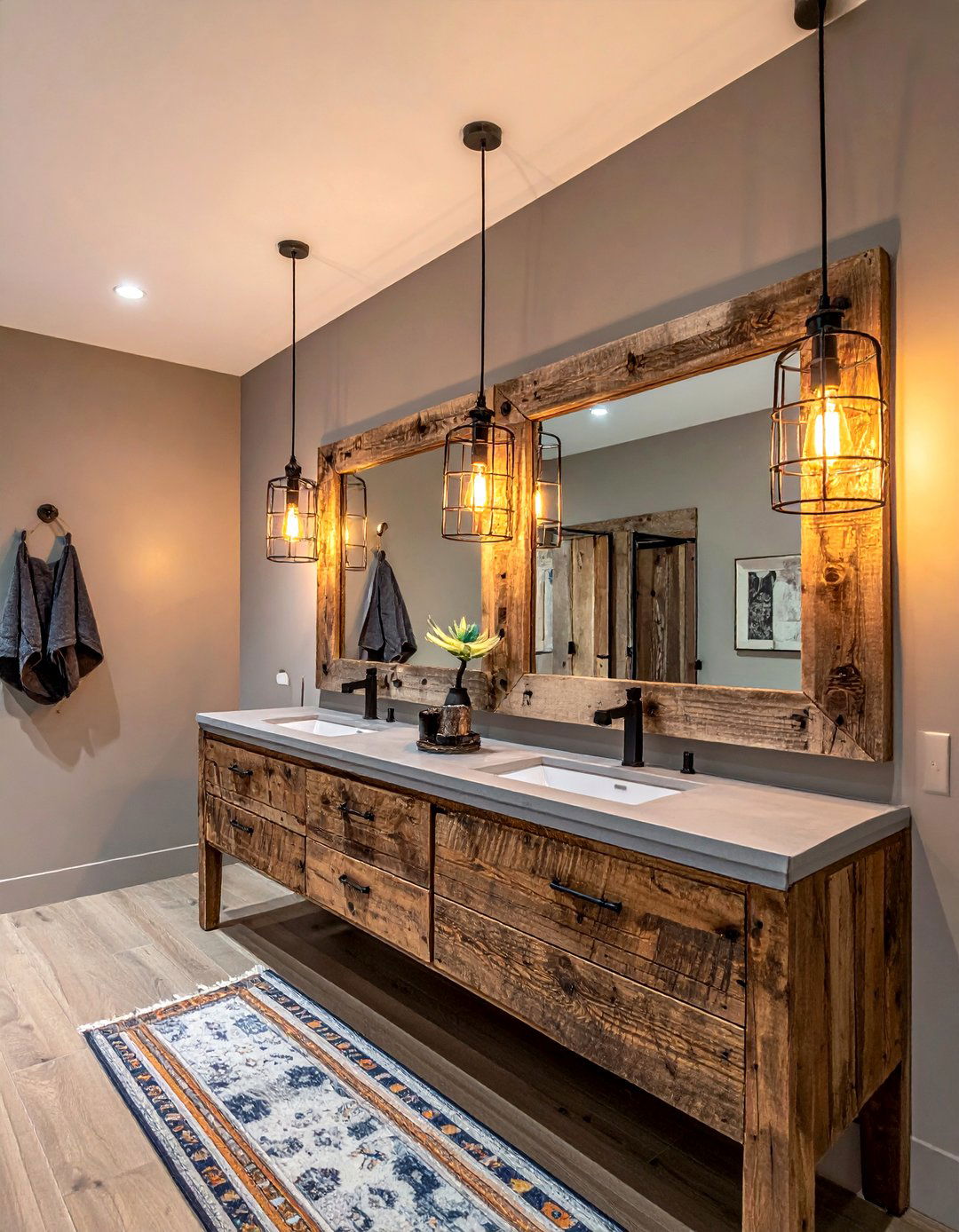 Industrial Lighting Fixtures - 30 bungalow bathroom ideas