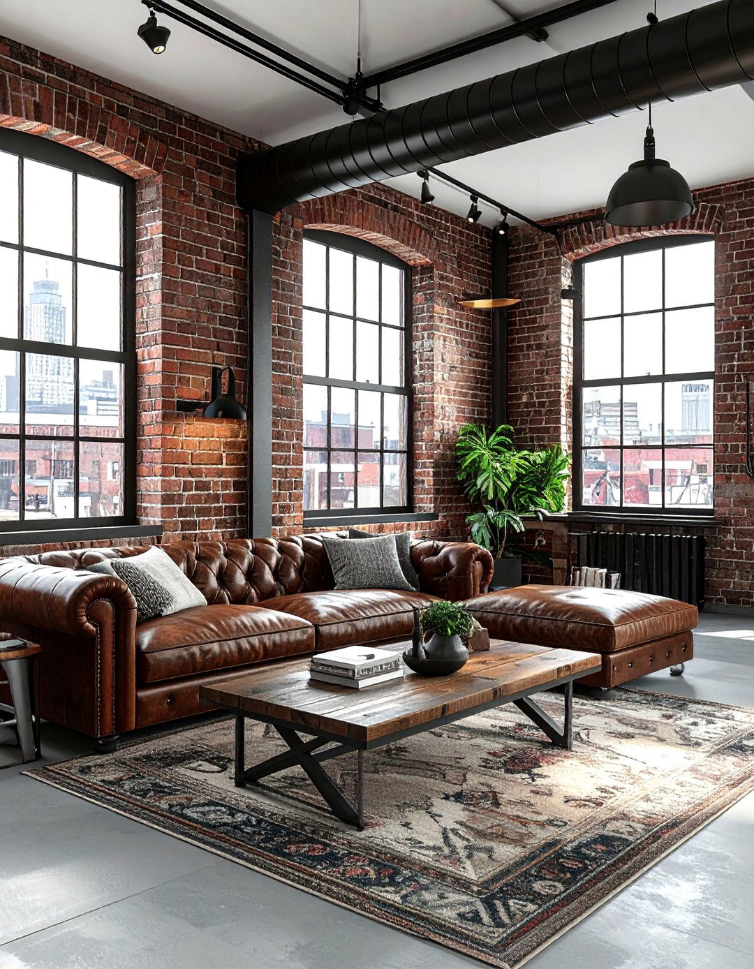 Industrial Living Room - 30 dark black living room ideas