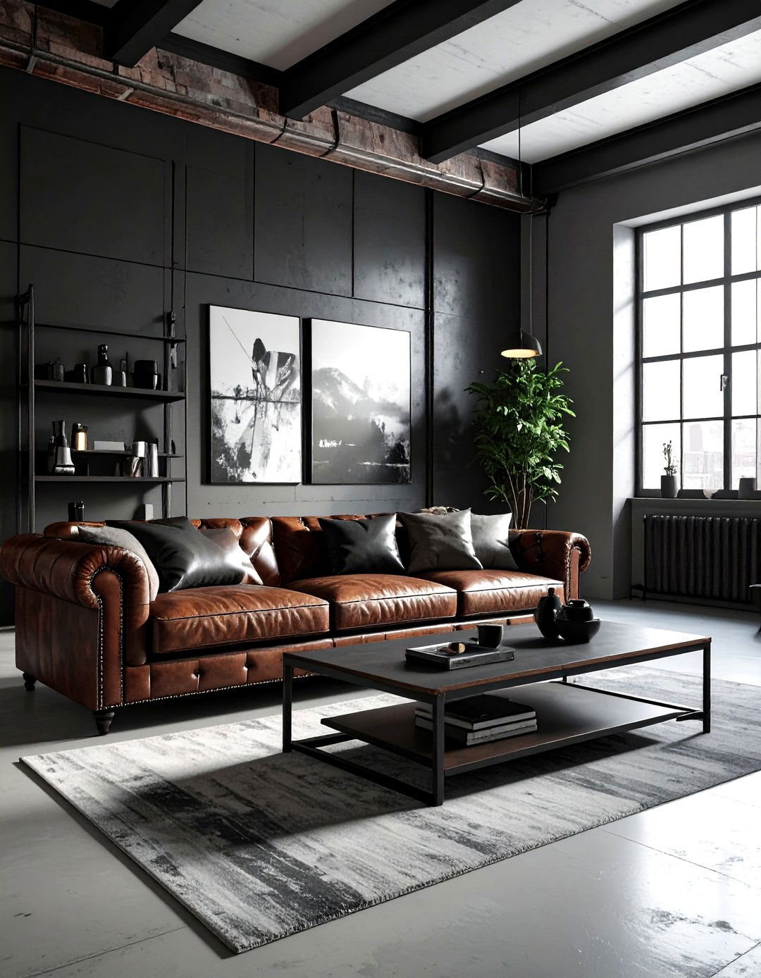 Industrial Living Room - 30 industrial home decor ideas