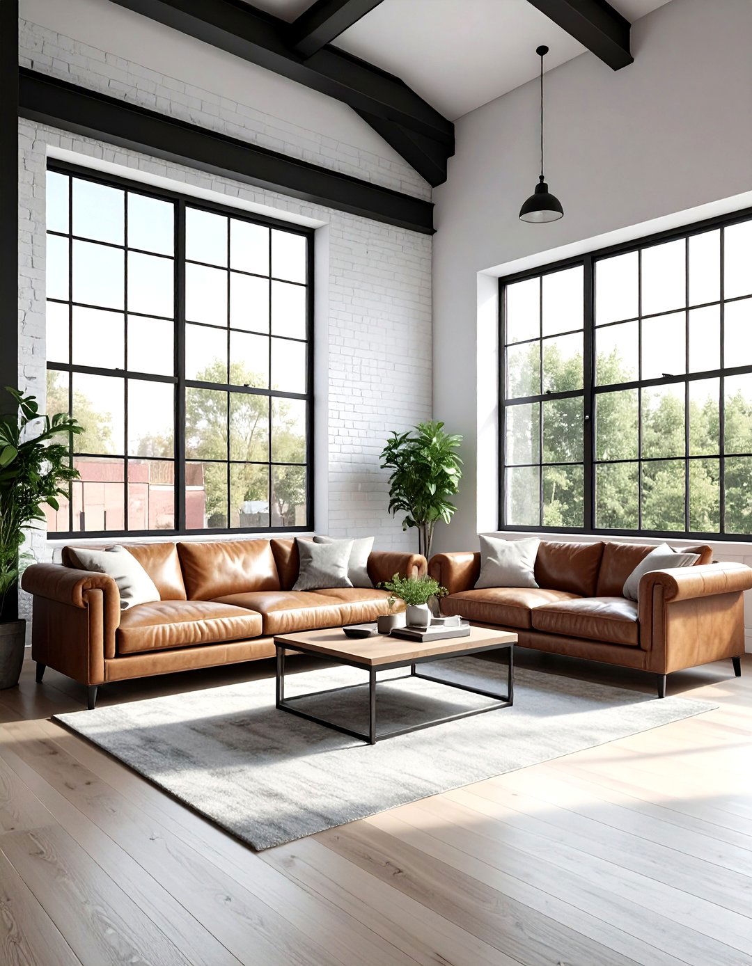 Industrial Living Room With Large Windows - 30 bright living room ideas