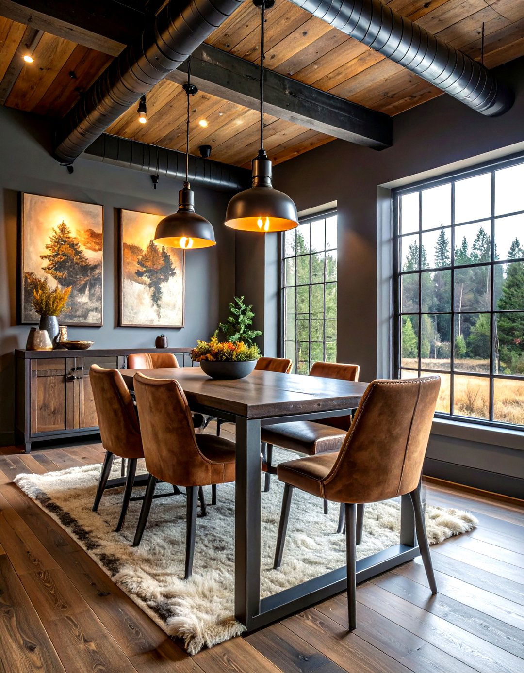 Industrial Lodge Dining - 30 lodge dining room ideas