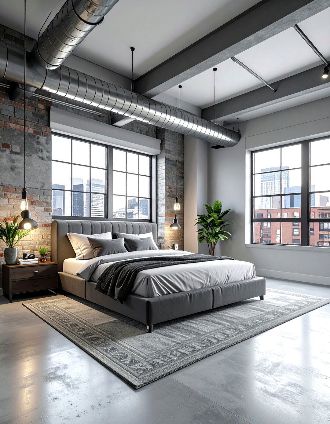 Industrial Loft Bedroom - 30 industrial gray bedroom ideas