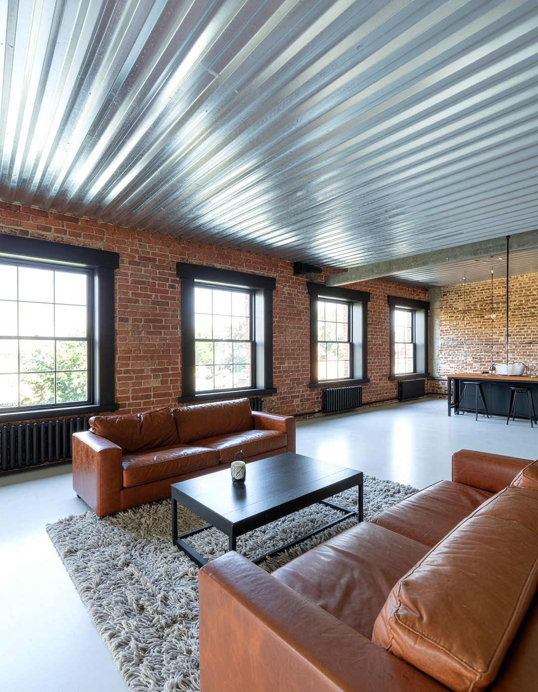 Industrial Loft Tin Ceiling - 30 living room pressed metal ceiling ideas