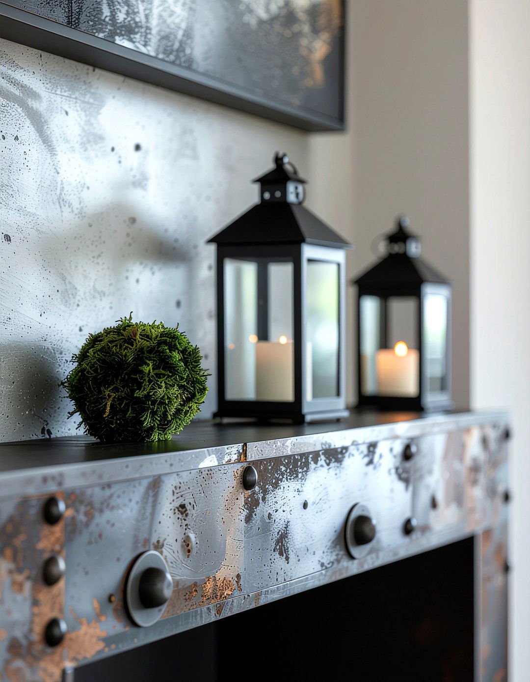 Industrial Metal Accent - 30 everyday mantel ideas
