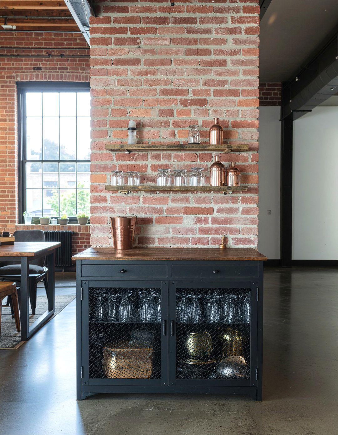 Industrial Metal Bar Cabinet - 30 dining room liquor cabinet ideas
