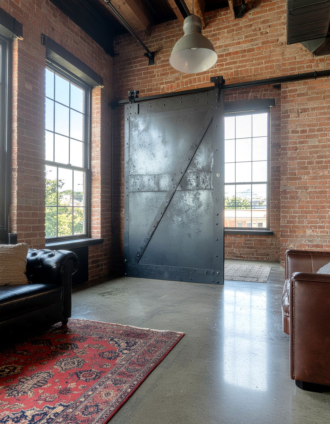 Industrial Metal Barn Door - 30 living room barn doors