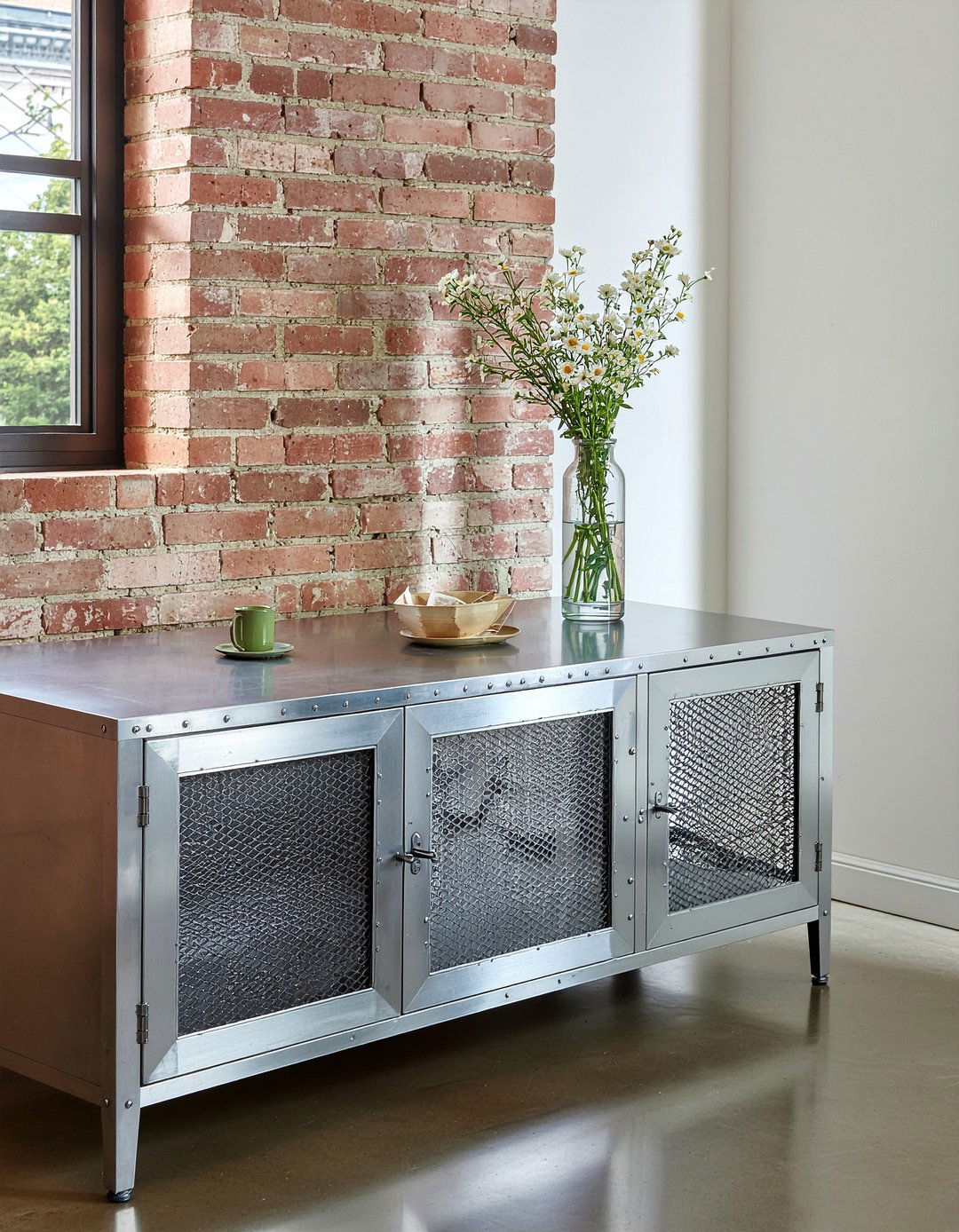 Industrial Metal Cabinet - 30 dining room storage cabinet ideas
