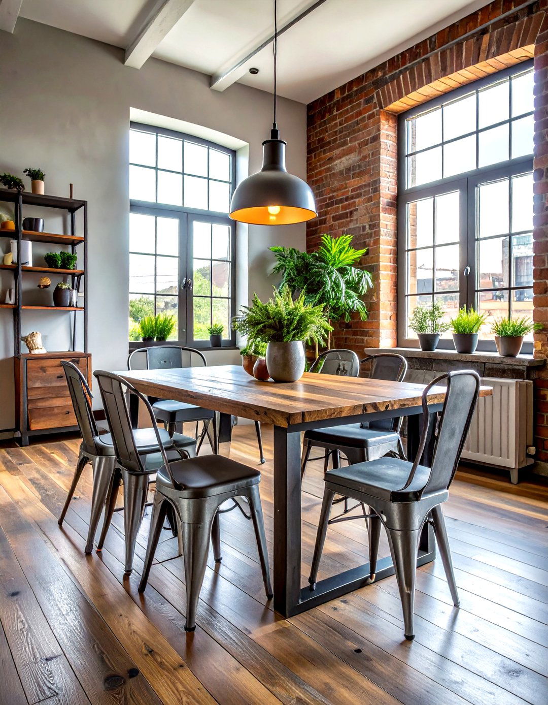 Industrial Metal Chairs - 30 thrift store dining room ideas
