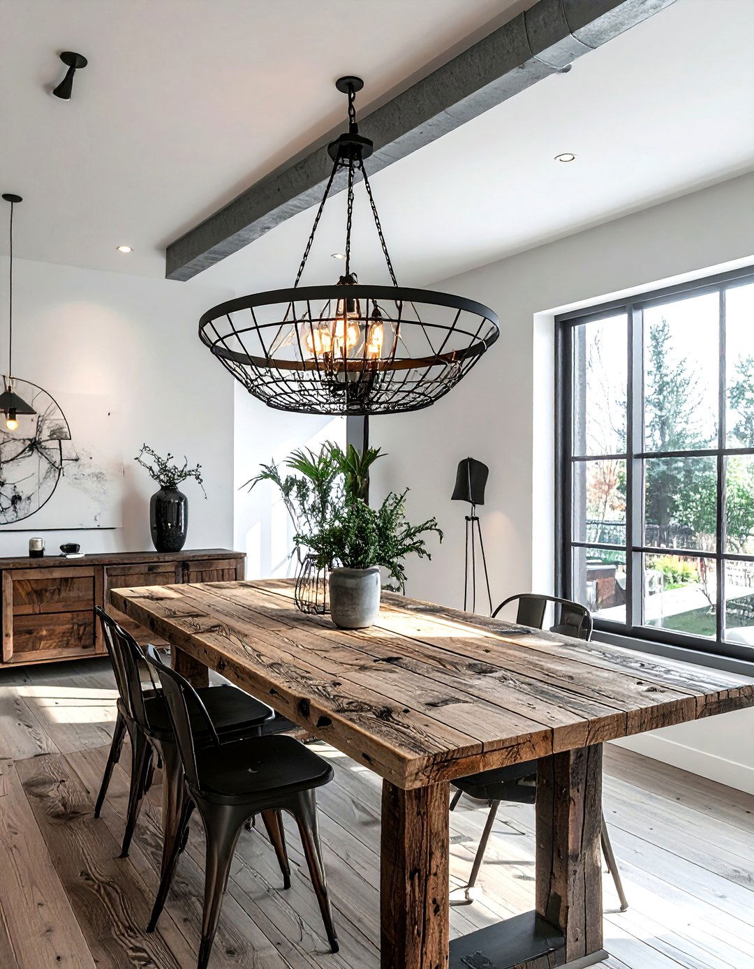 Industrial Metal Chandelier - 30 dining room chandelier ideas
