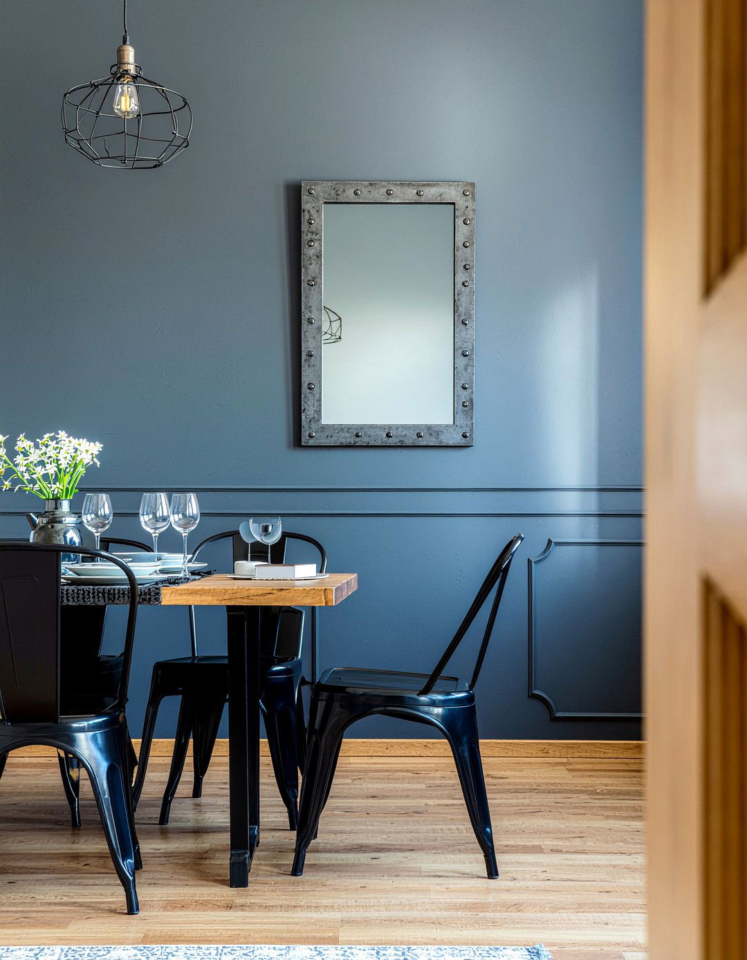 Industrial Metal Dining Mirror - 30 dining room mirror ideas