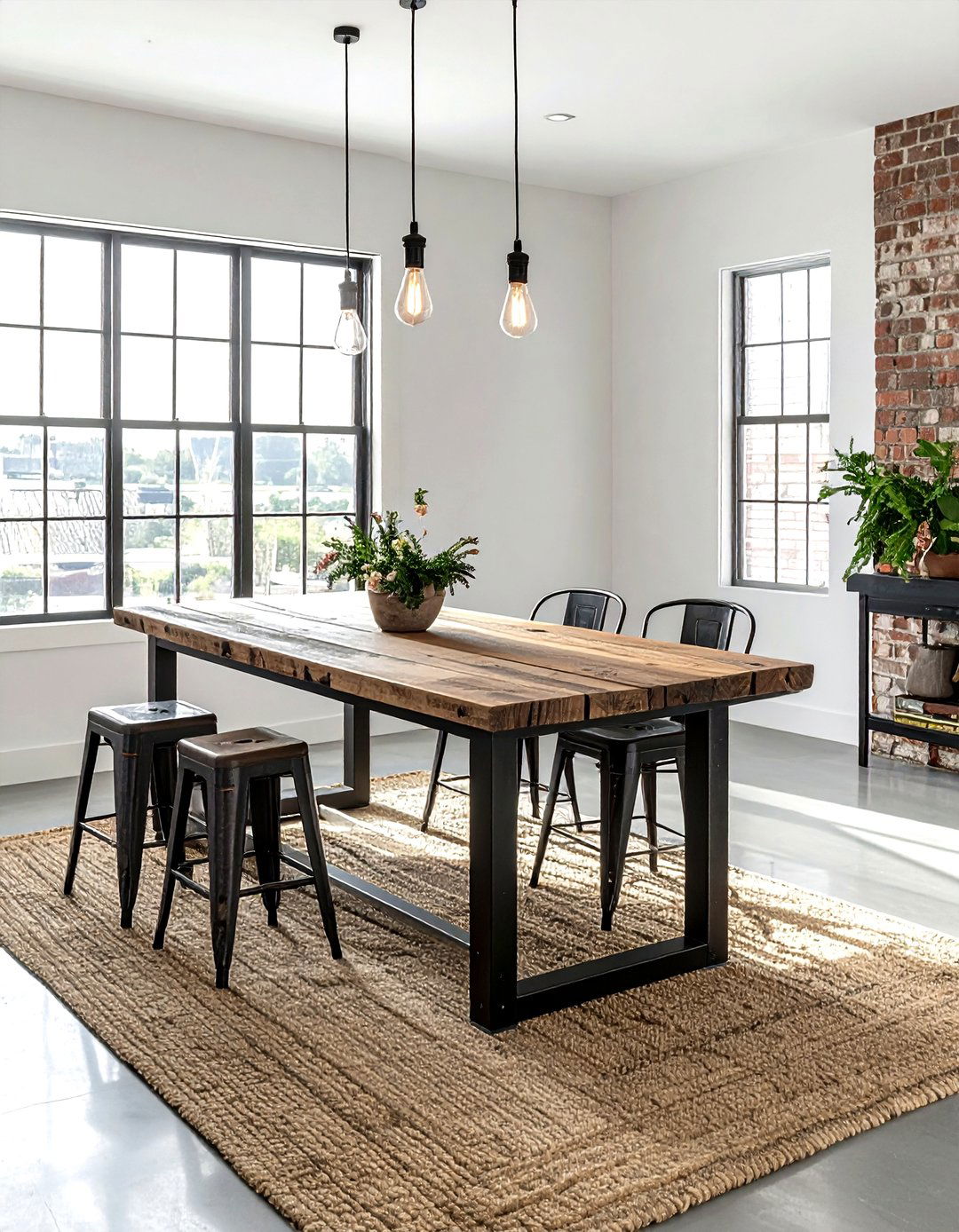 Industrial Metal Dining Set - 30 apartment dining room ideas