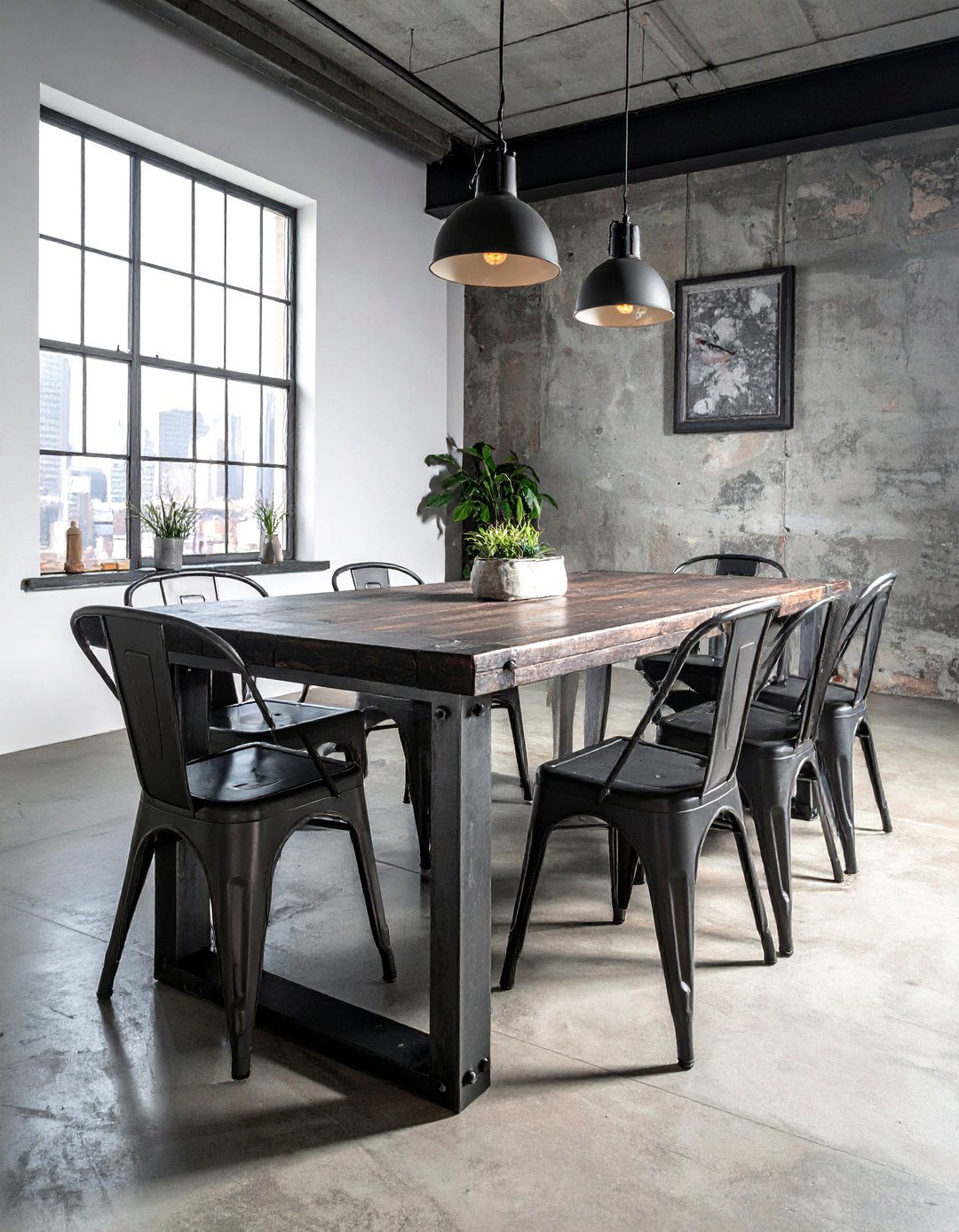 Industrial Metal Dining Table - 30 large dining table ideas