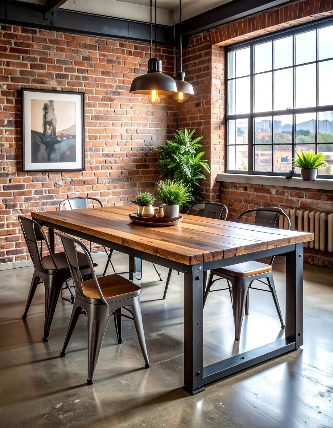 Industrial Metal Dining Table - 30 modern dining table ideas