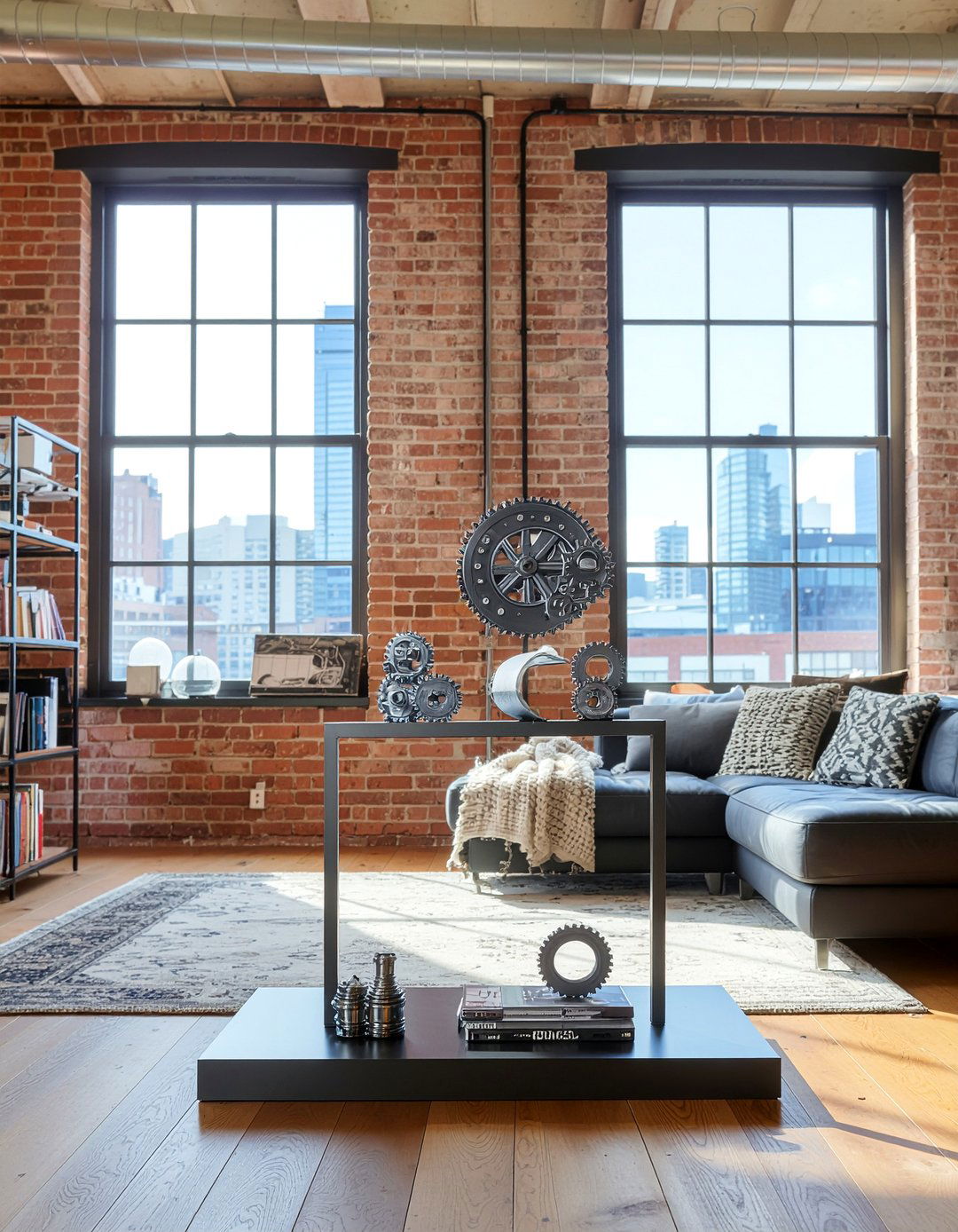 Industrial Metal Display - 30 living room display cabinet ideas