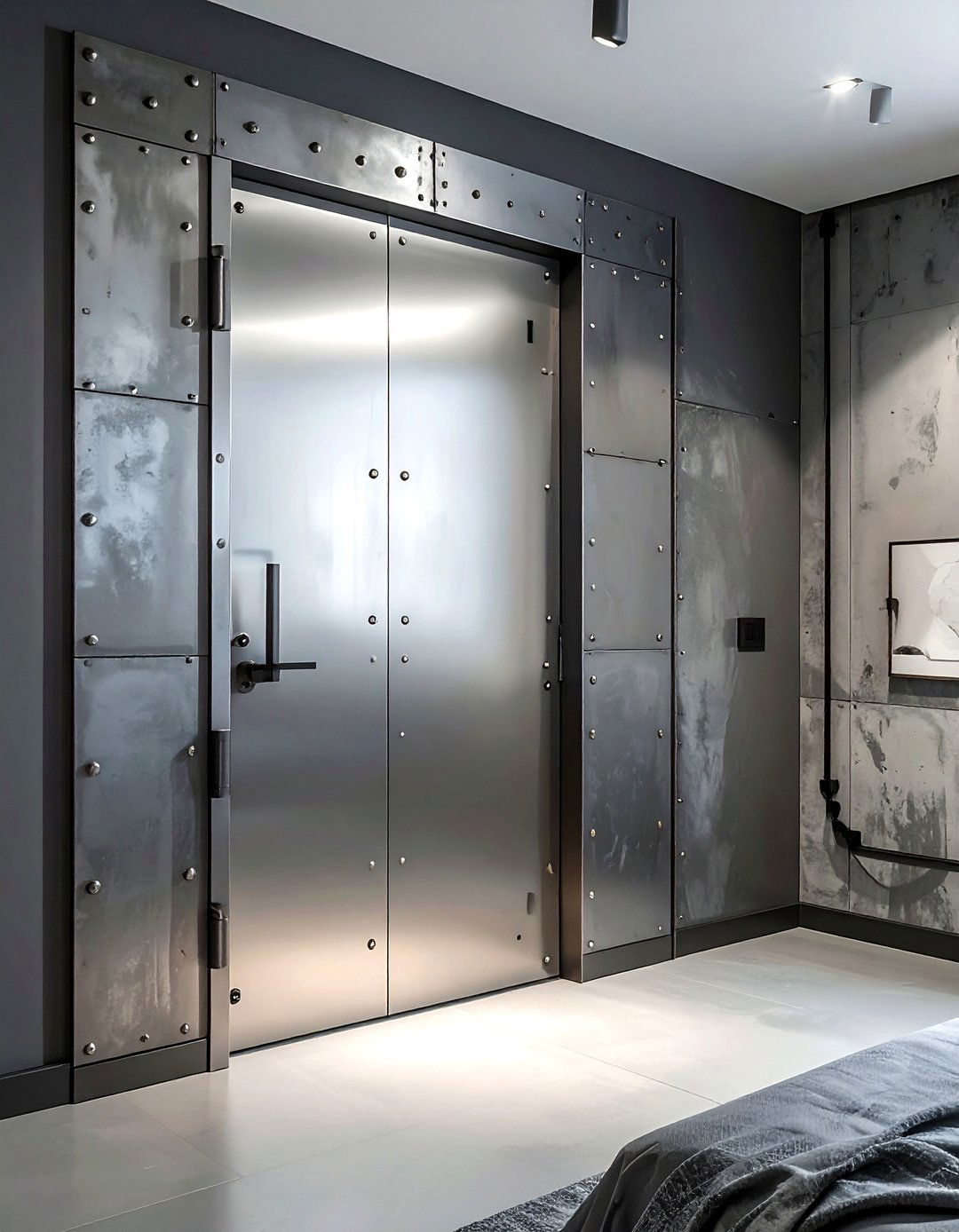 Industrial Metal Door - 30 bedroom door ideas