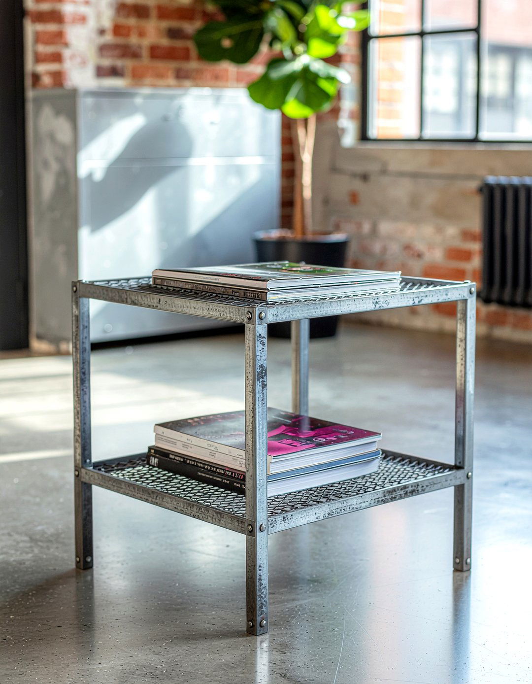 Industrial Metal End Table - 30 living room end table ideas