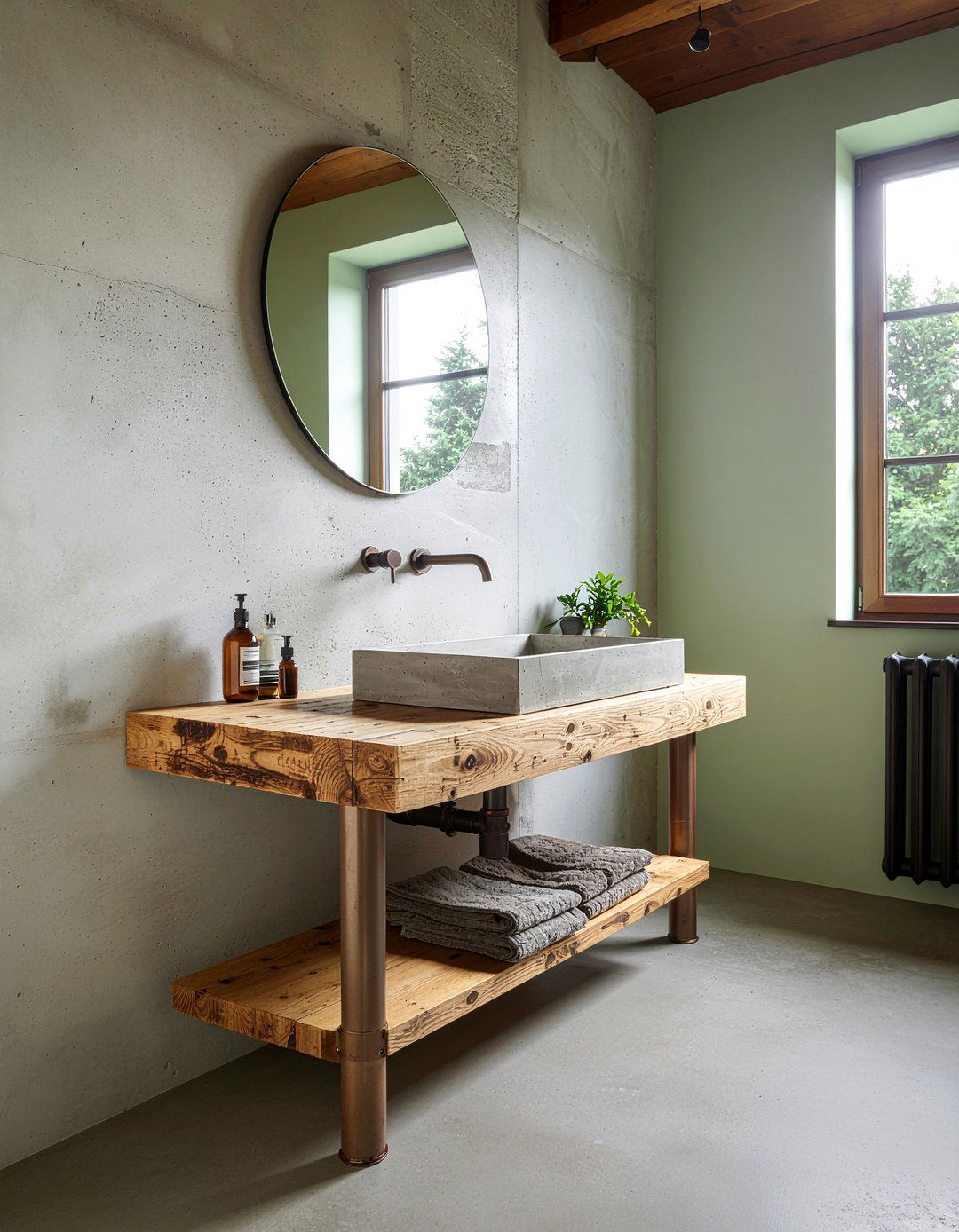 Industrial Metal Fixture - 30 rust bathroom ideas