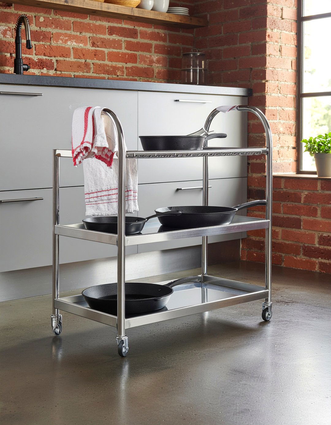 Industrial Metal Kitchen Trolley - 30 kitchen cart ideas