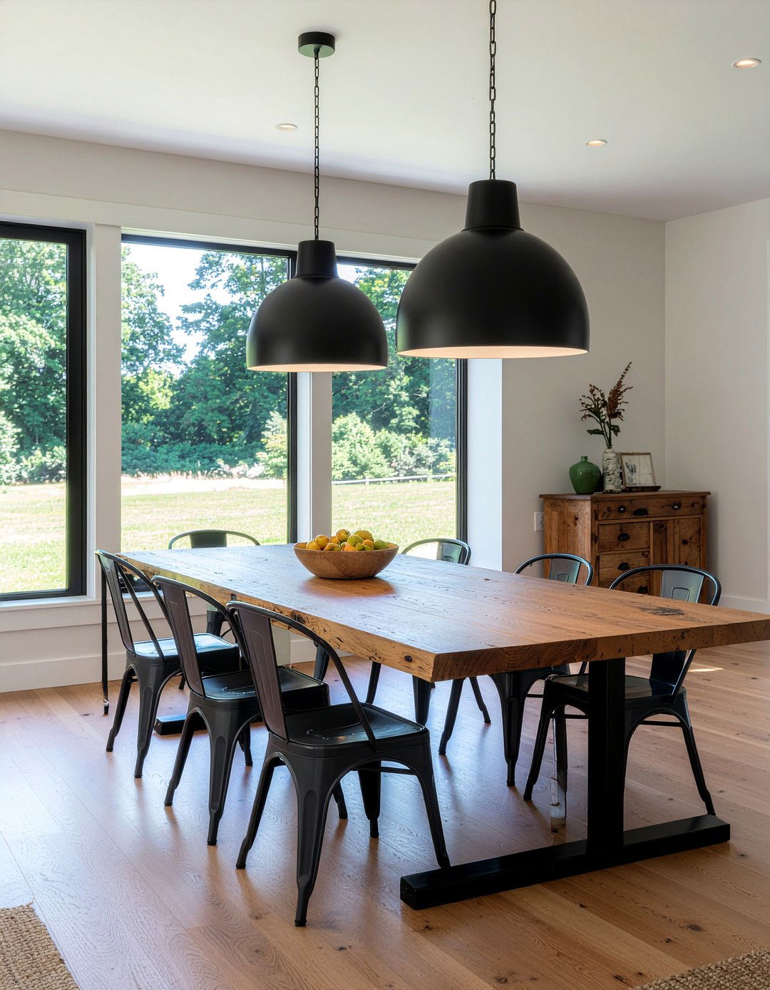 Industrial Metal Lighting - 30 country dining room ideas