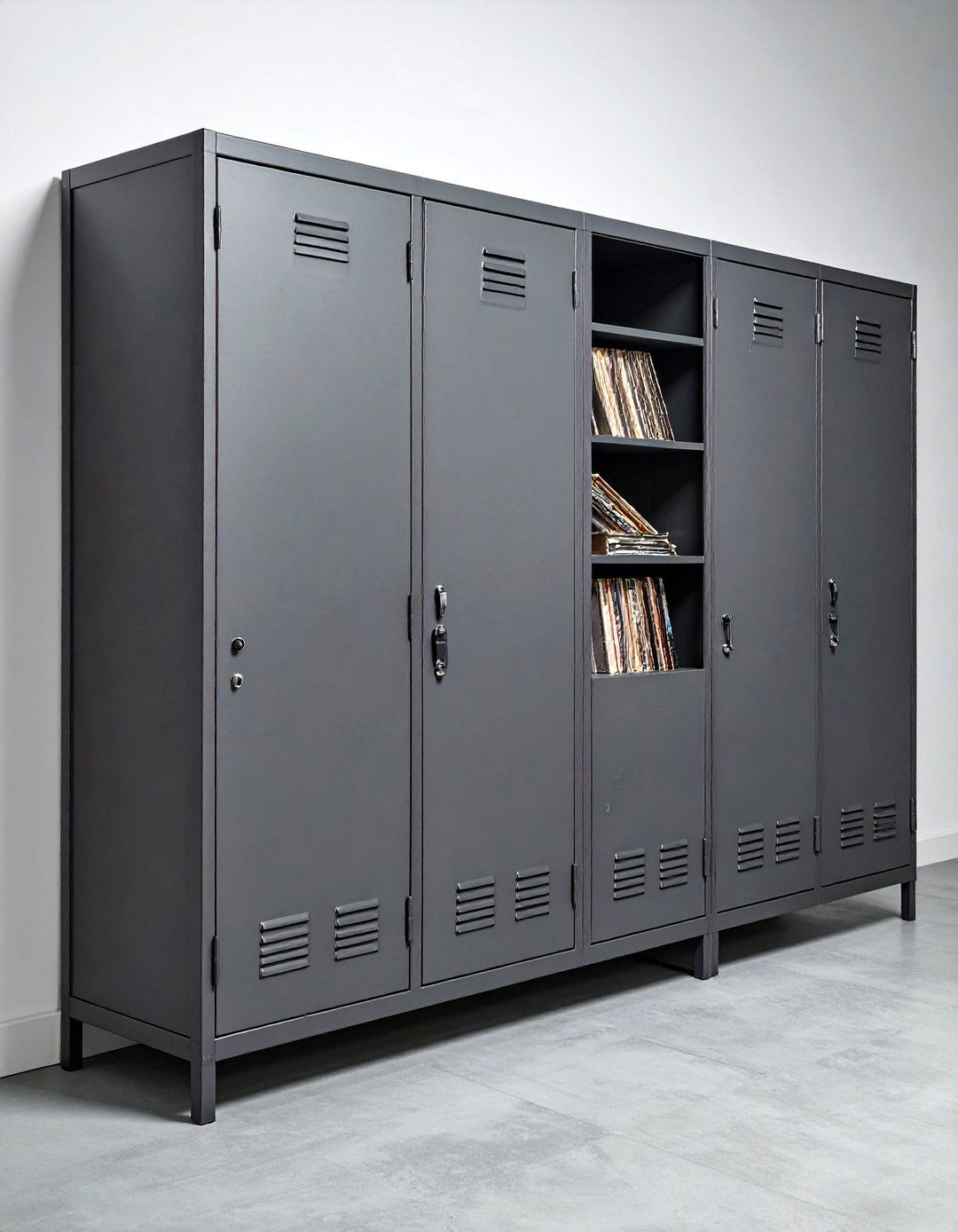 Industrial Metal Locker Cabinet - 30 living room cabinet storage ideas