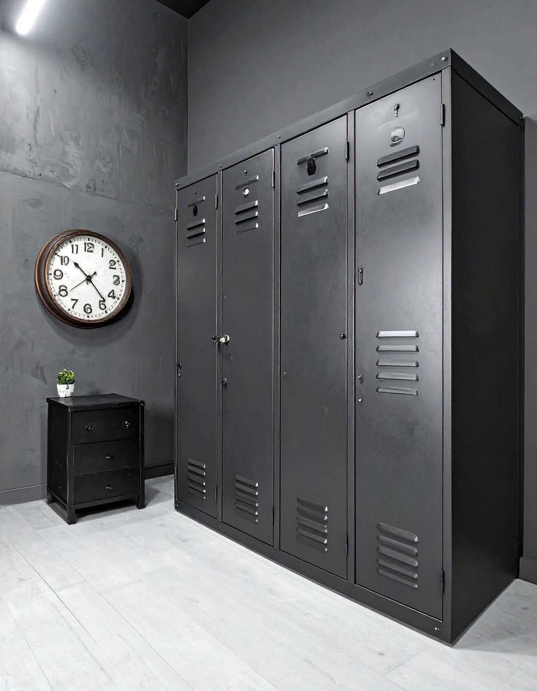 Industrial Metal Locker - 30 bedroom cabinet storage ideas