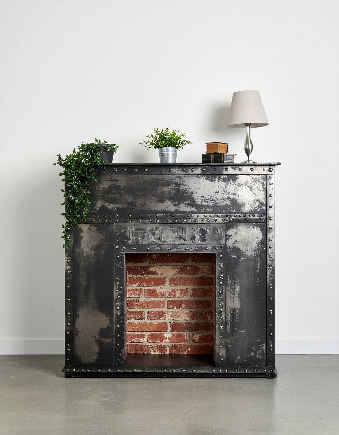 Industrial Metal Mantel - 30 bedroom fireplace mantels