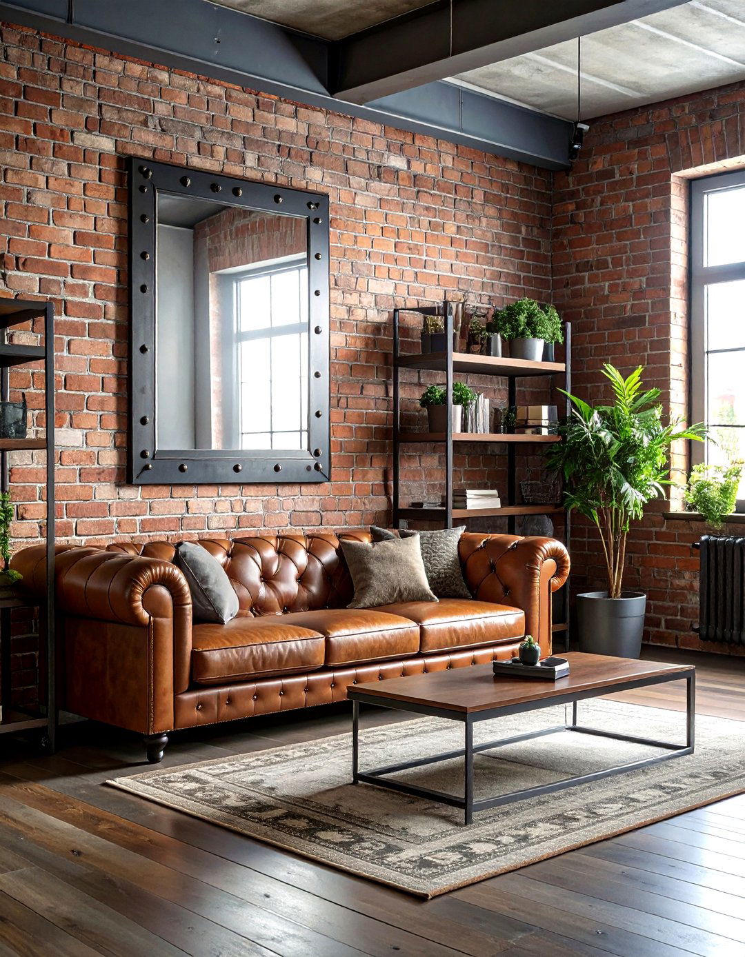 Industrial Metal Mirror - 30 decorative mirror ideas