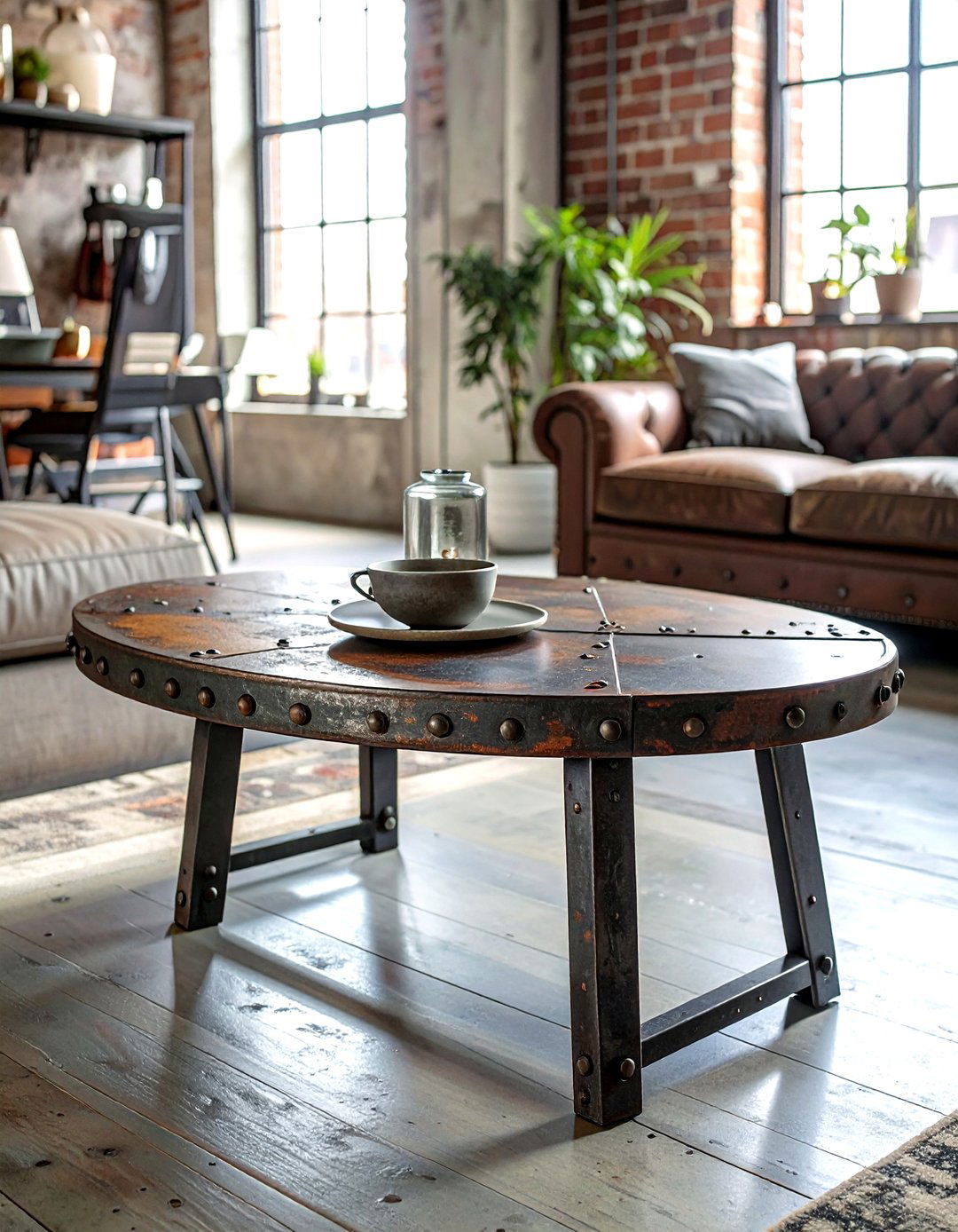 Industrial Metal Oval Coffee Table - 30 living room oval coffee tables