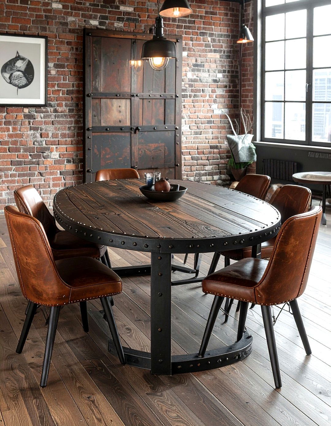 Industrial Metal Oval Table - 30 oval dining table ideas