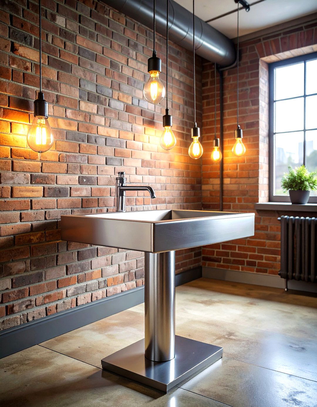 Industrial Metal Pedestal Sink - 30 pedestal sink ideas