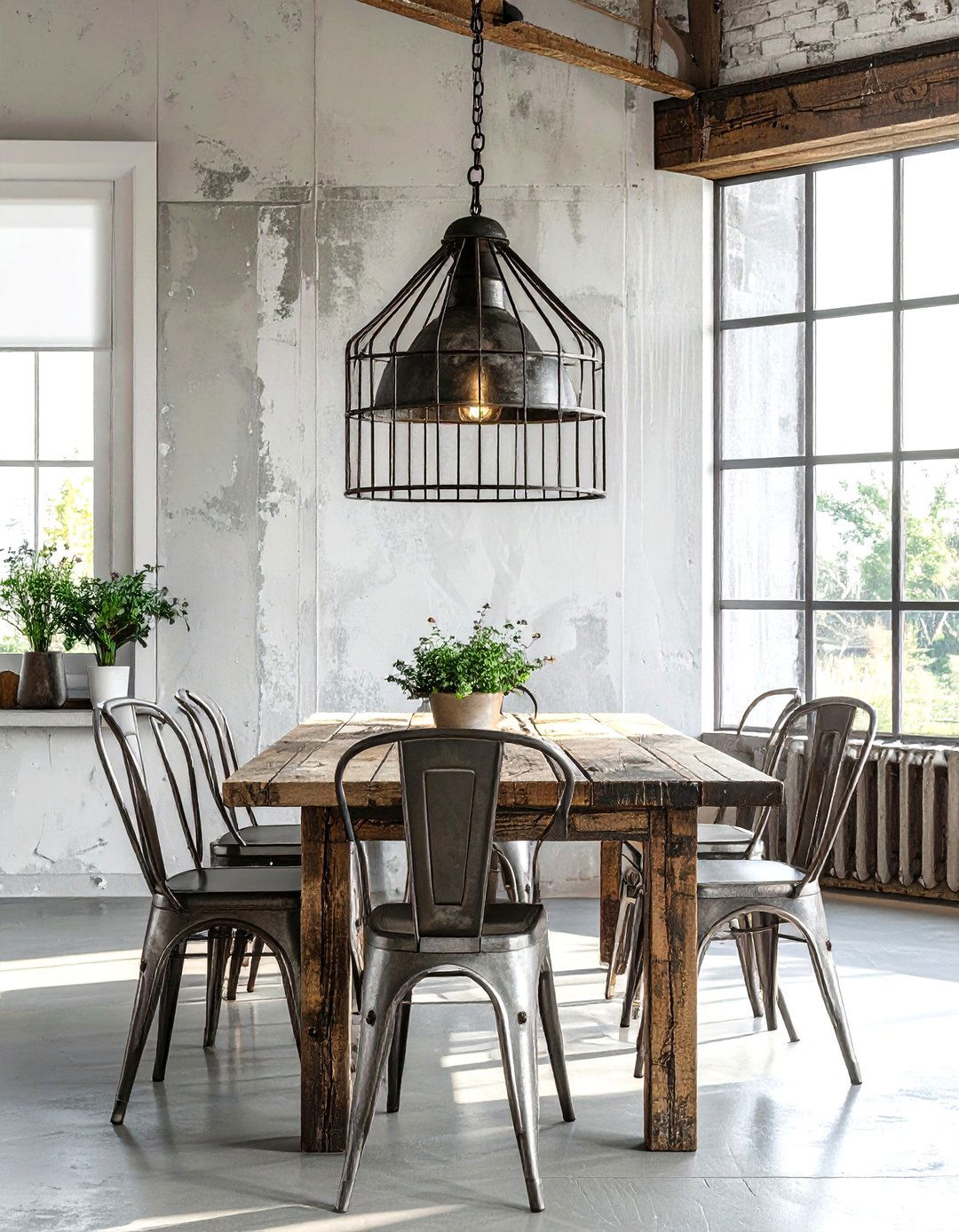 Industrial Metal Pendant - 30 dining room pendant lighting ideas