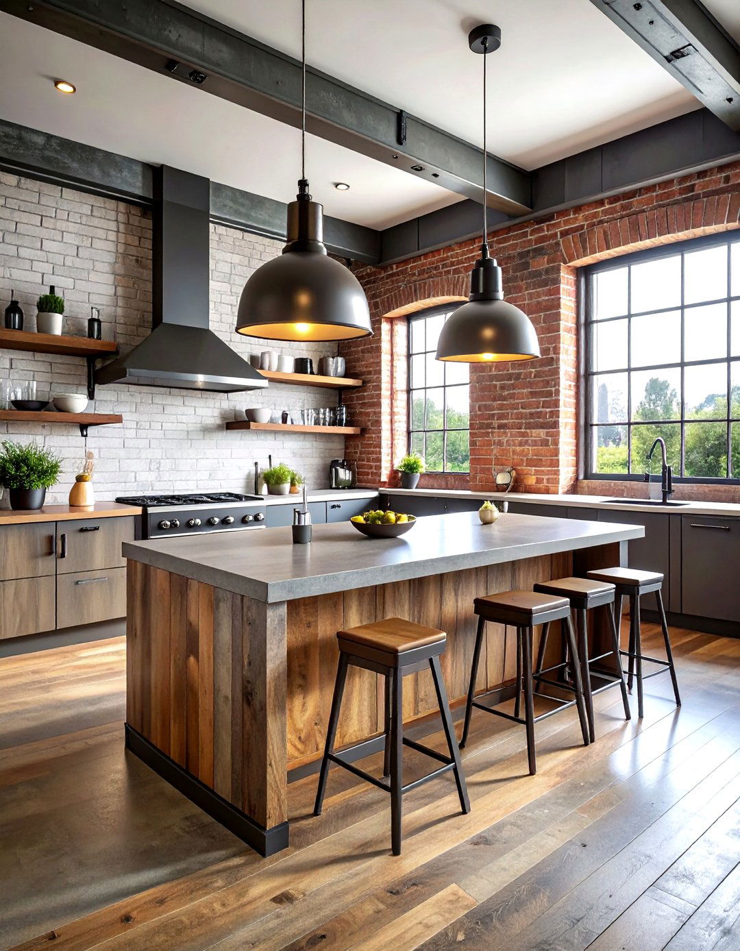 Industrial Metal Pendant - 30 pendant light kitchen island ideas