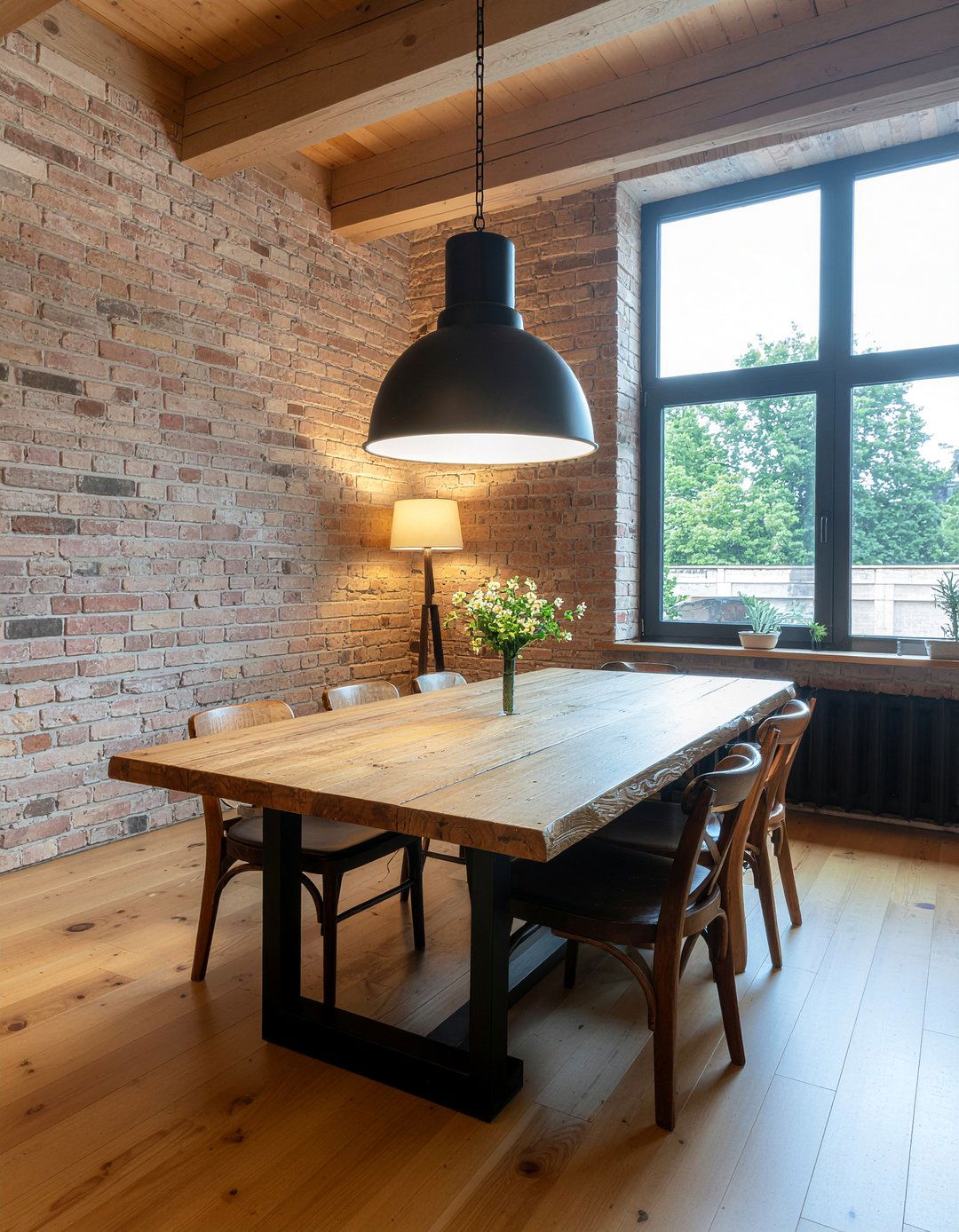 Industrial Metal Pendant Light - 30 bungalow dining room ideas