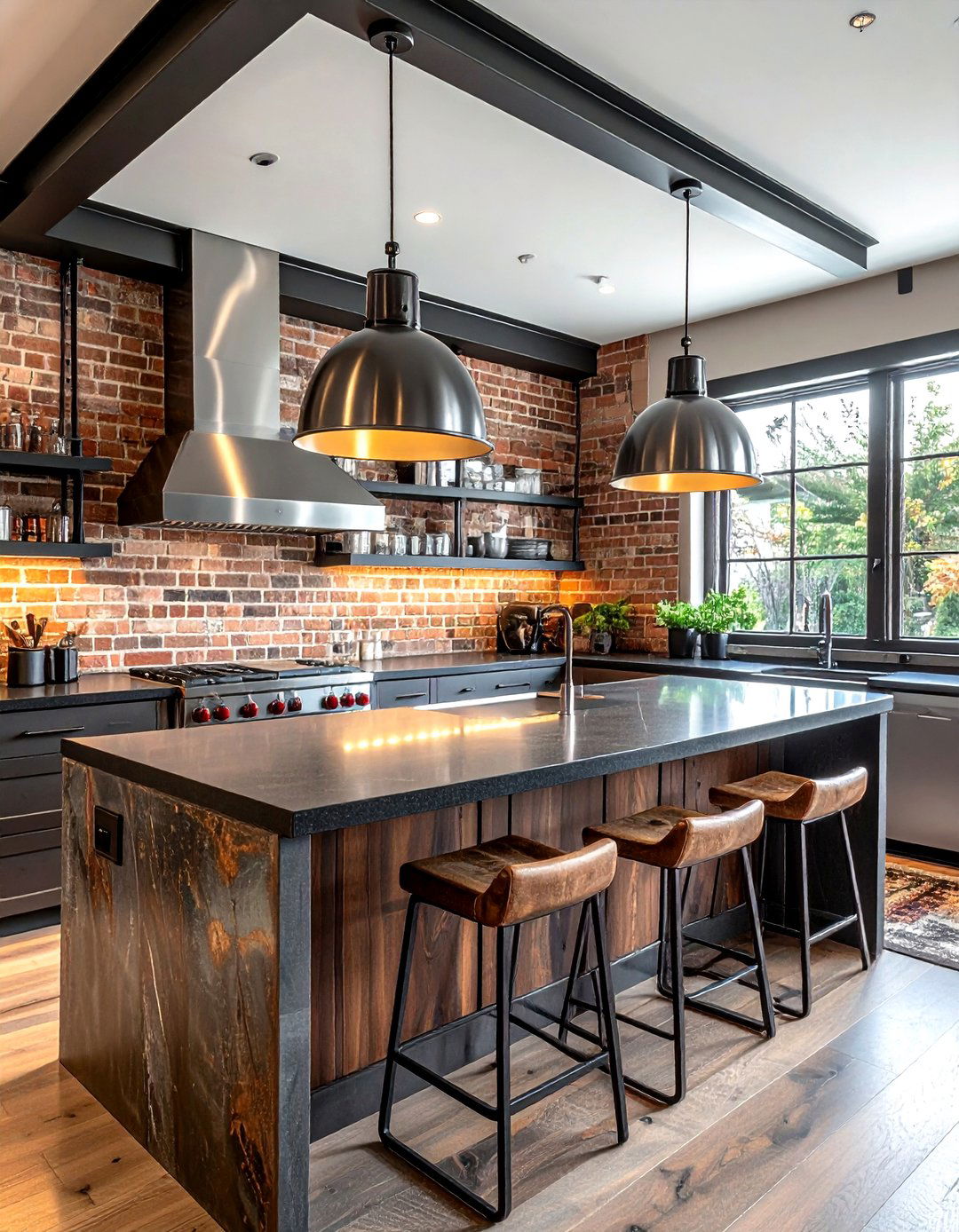 Industrial Metal Shades - 30 kitchen island lighting ideas