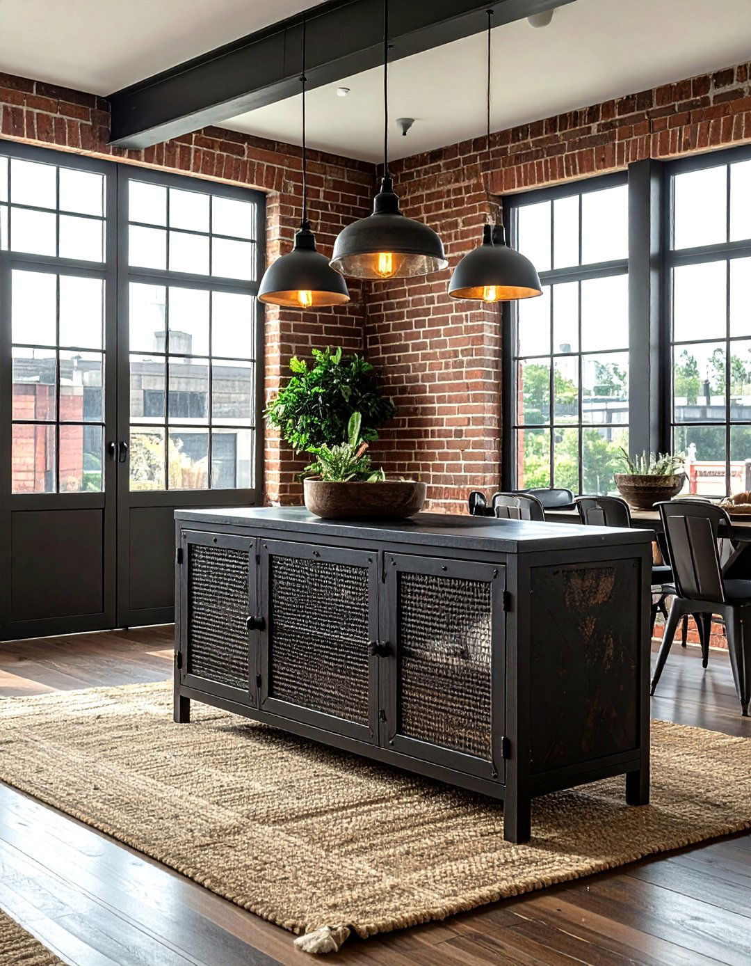 Industrial Metal Sideboard - 30 modern buffet dining room ideas