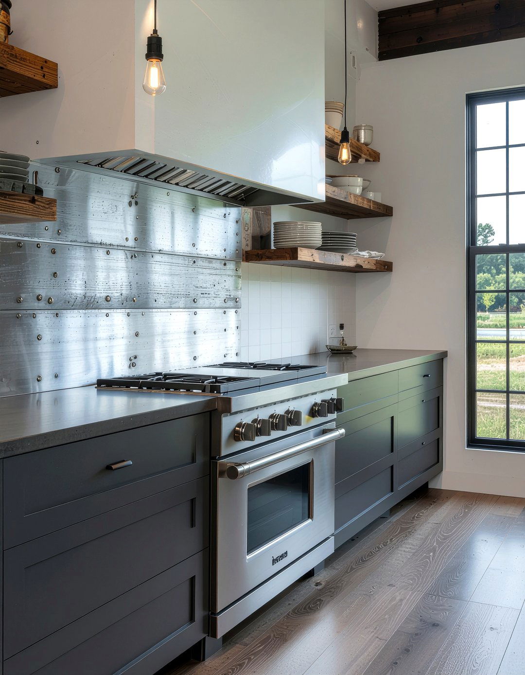 Industrial Metal Slab Backsplash - 30 slab backsplash kitchen ideas
