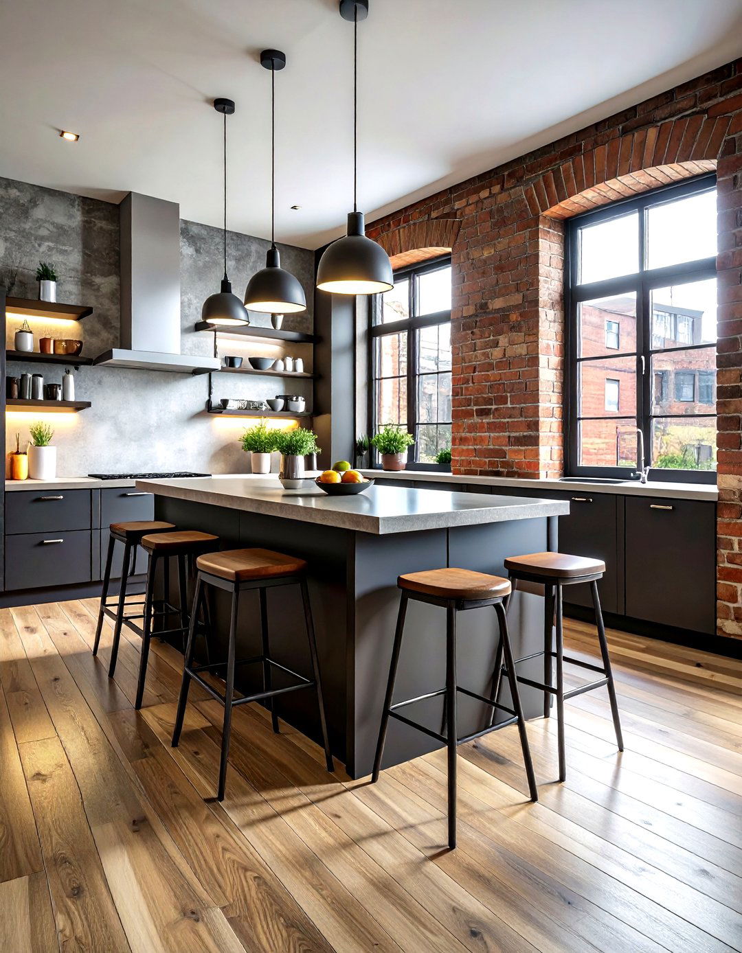 Industrial Metal Stools - 30 kitchen bar ideas