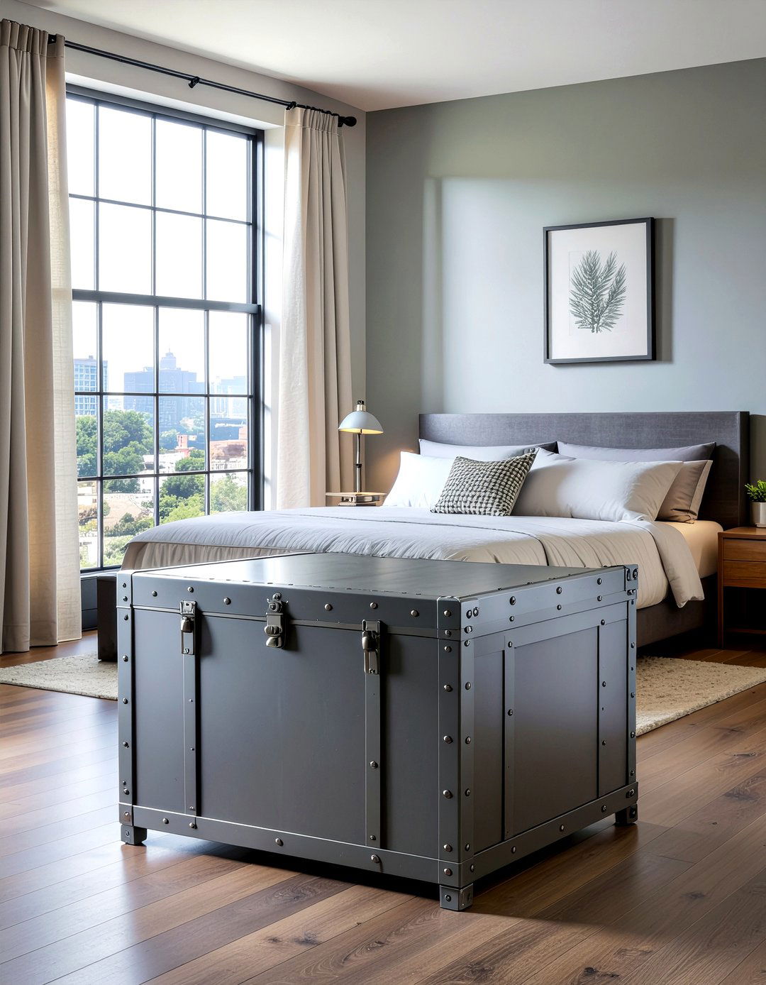 Industrial Metal Trunk - 30 bedroom storage chests