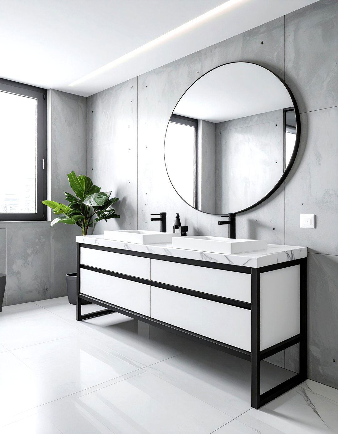 Industrial Metal Vanity - 30 metal bathroom ideas