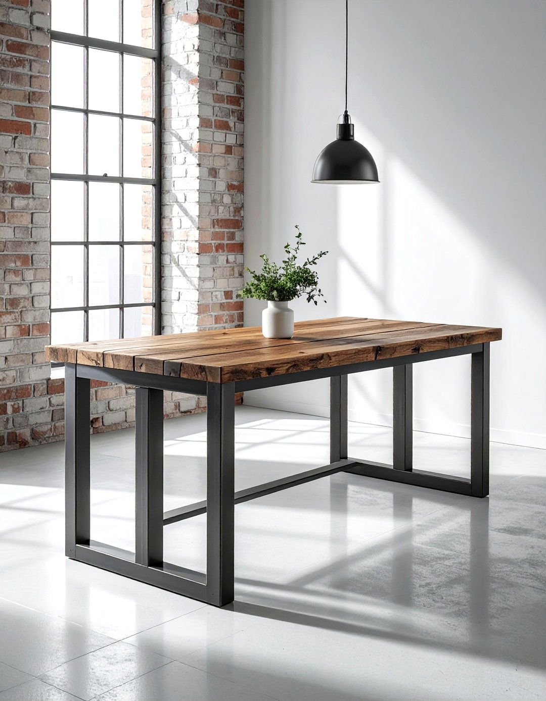 Industrial Metal Wood Table - 30 rectangular dining table ideas