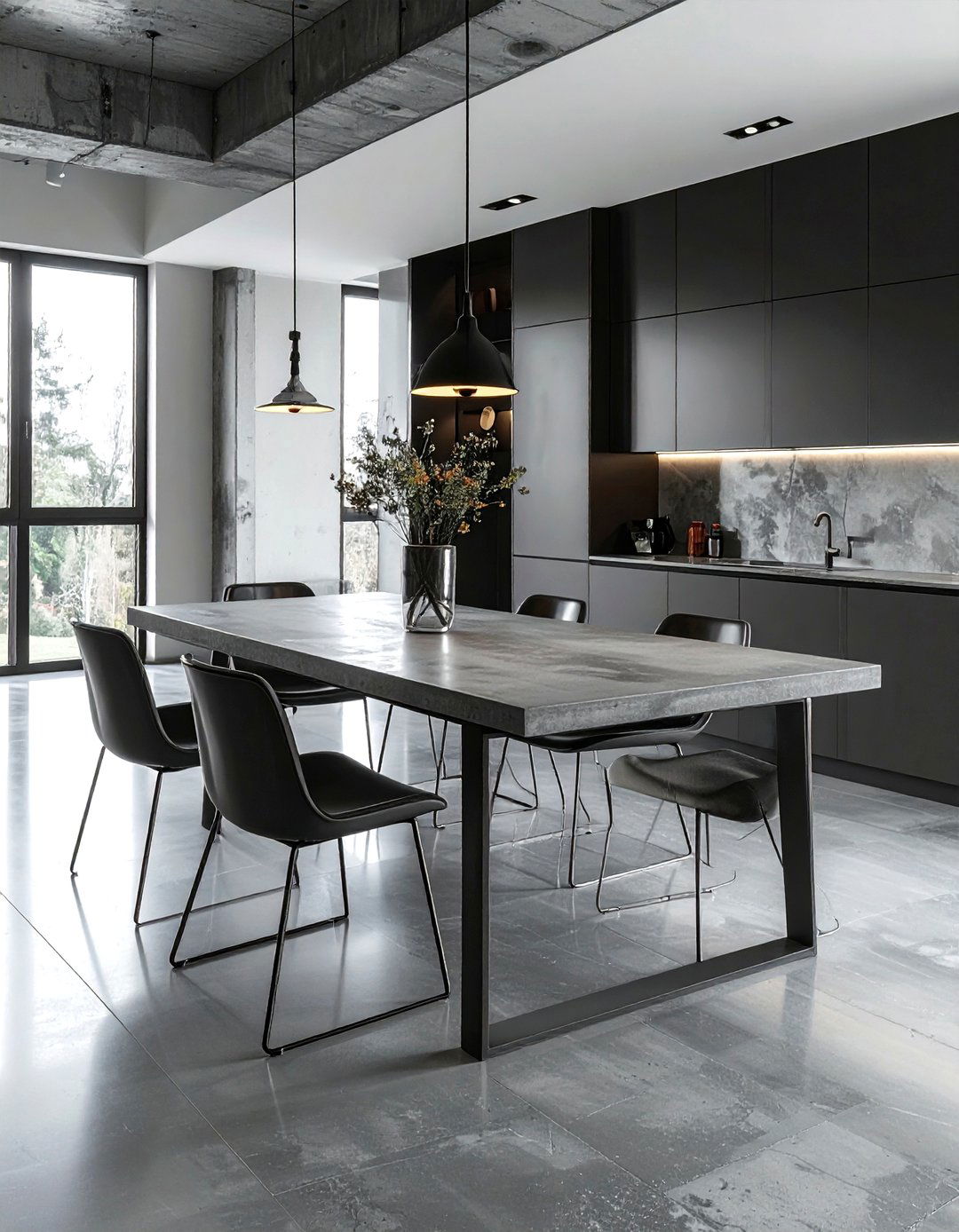 Industrial Minimalist Dining Room - 30 peaceful dining room ideas