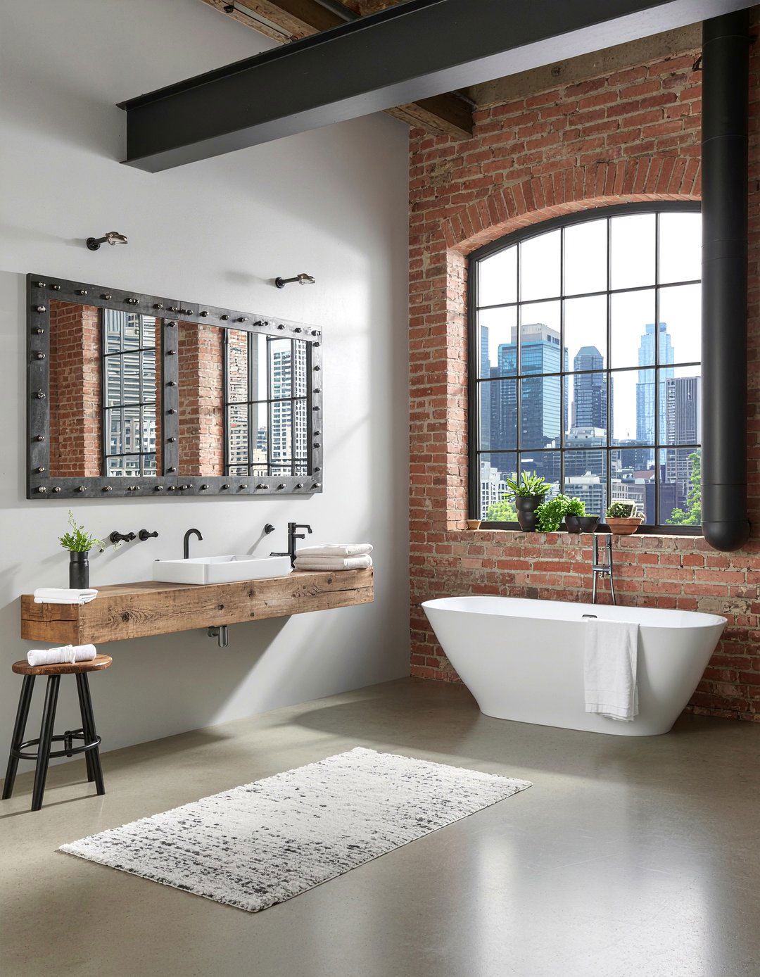 Industrial Mirrored Wall Bathroom - 30 mirrored wall bathroom ideas