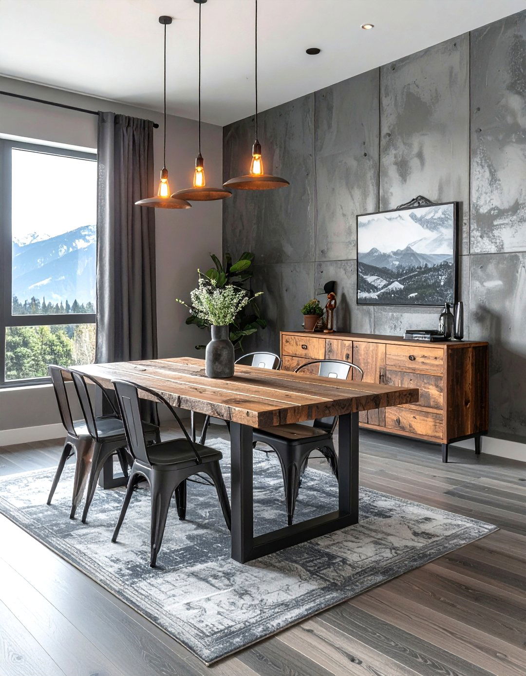 Industrial Mountain Dining Room - 30 mountain dining room ideas