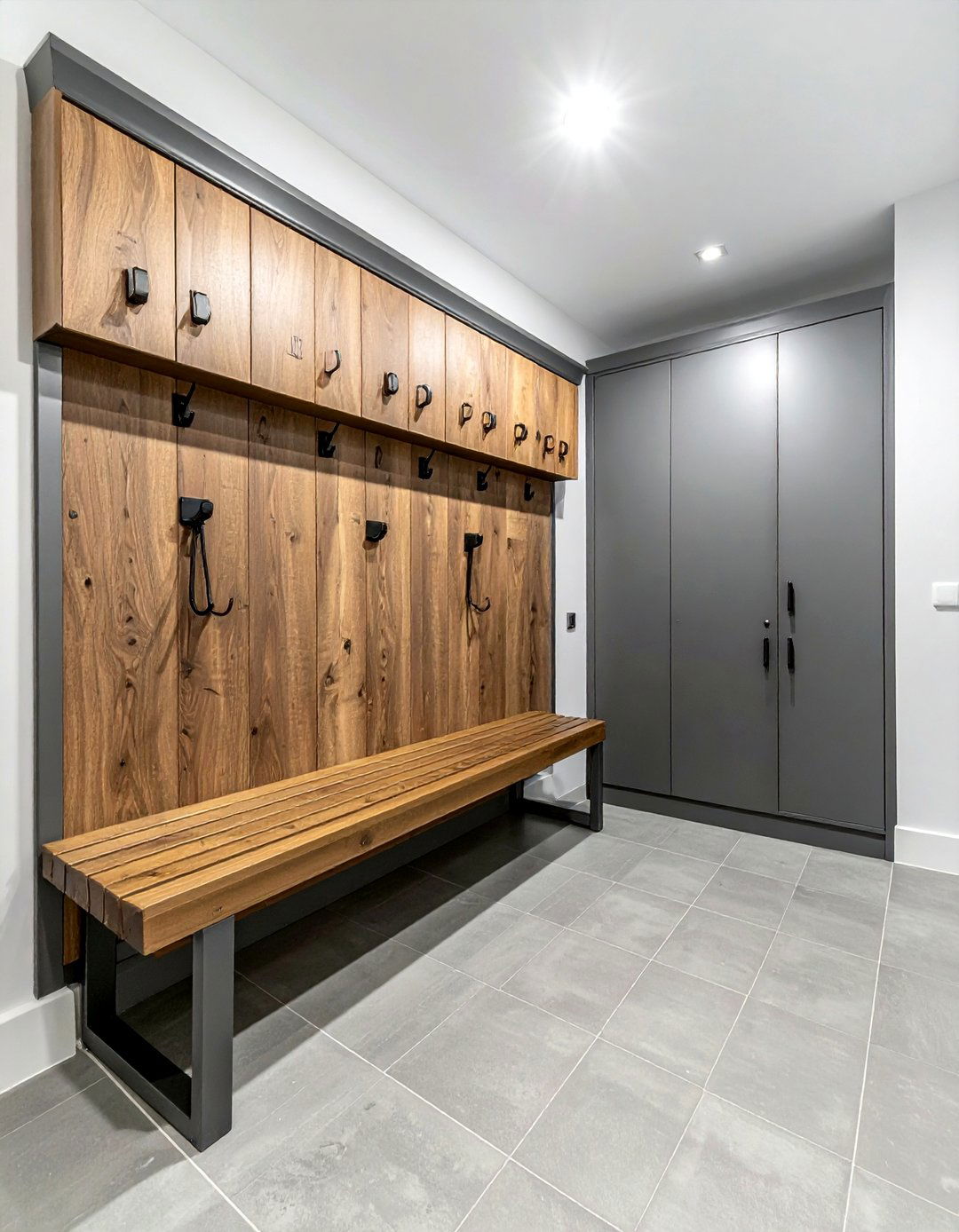 Industrial Mudroom - 30 industrial home decor ideas