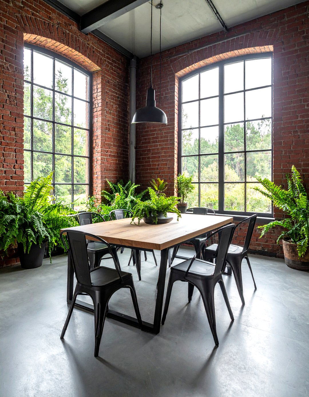 Industrial Nature Dining Room - 30 forest dining room ideas