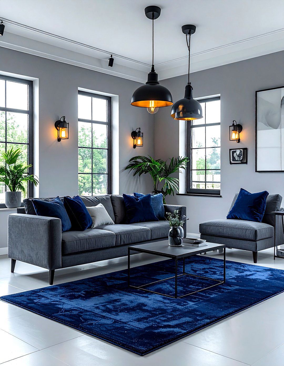 Industrial Navy Living Room Lighting - 30 industrial navy living room ideas