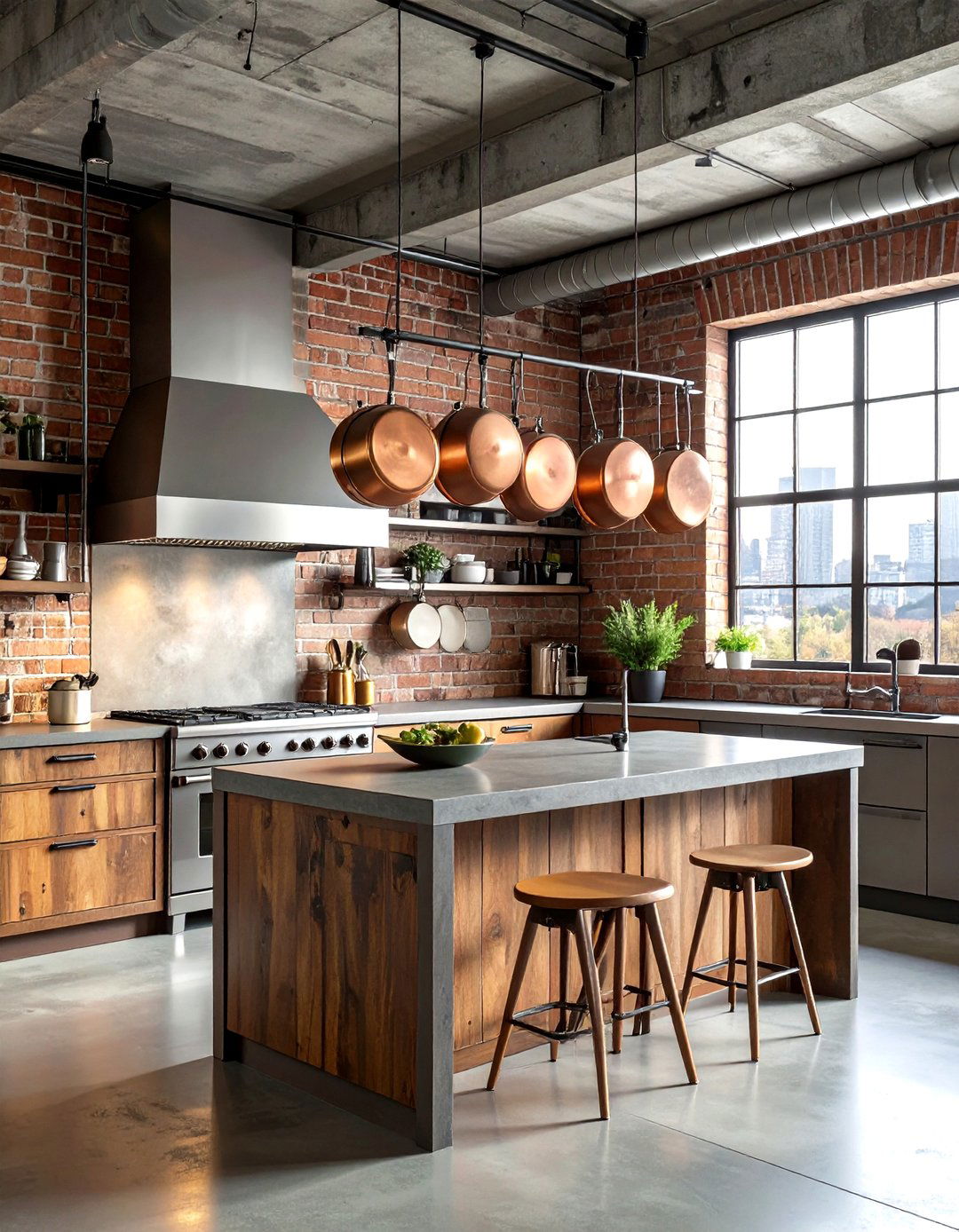 Industrial Nickel Pot Rack Kitchen - 30 nickel accent kitchen ideas