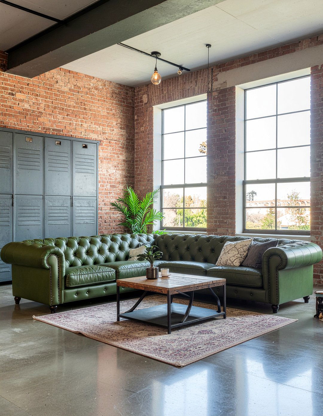 Industrial Olive Green Design - 30 olive green living room ideas