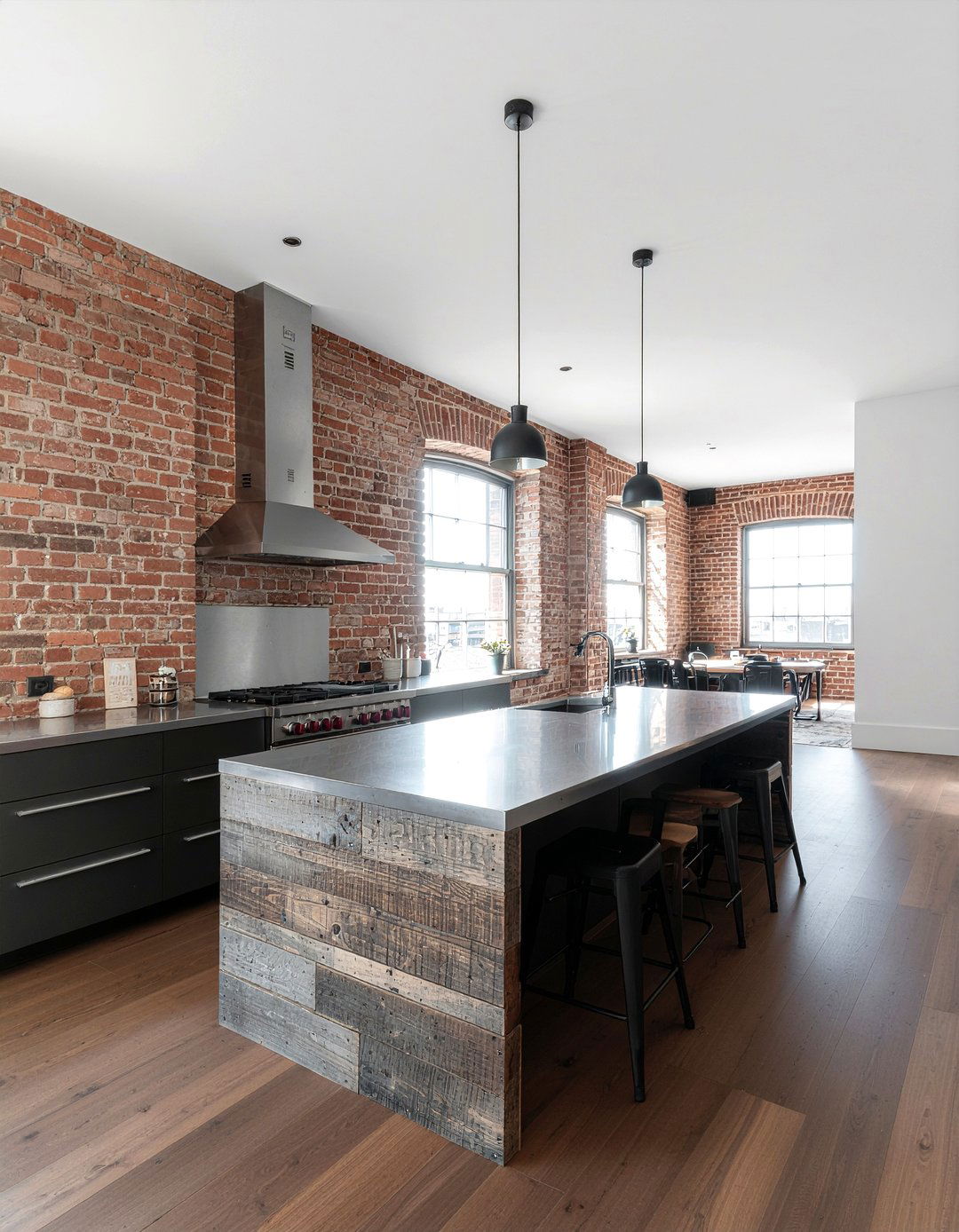 Industrial Open Kitchen - 30 open floor plan kitchen ideas