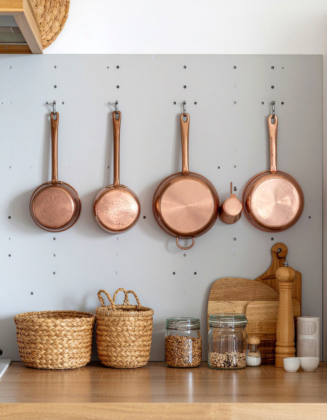 Industrial Pegboard Kitchen Wall - 30 kitchen accent wall ideas